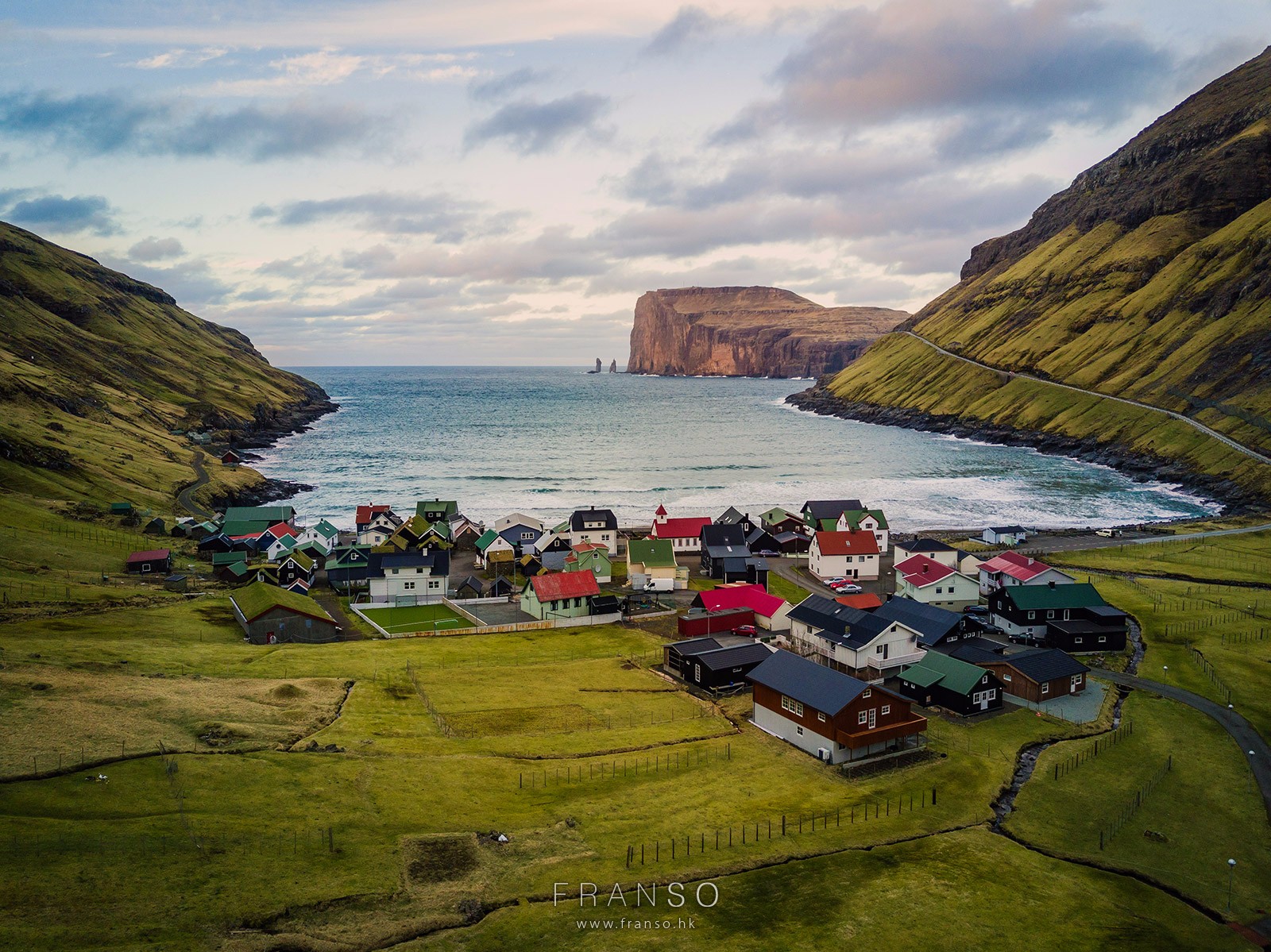 Aerial | Oversea | Tjørnuvík  | Tjørnuvík at Faroe Islands